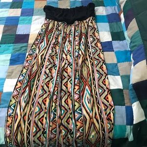 Strapless, multicolour maxi dress